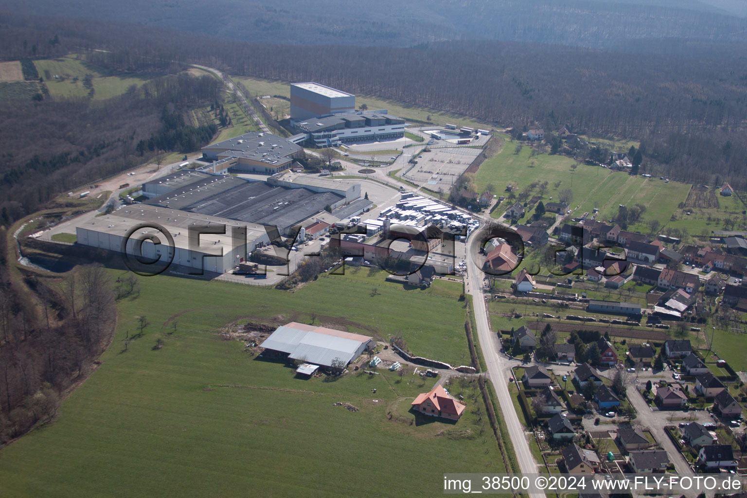 Petersbach in the state Bas-Rhin, France from above