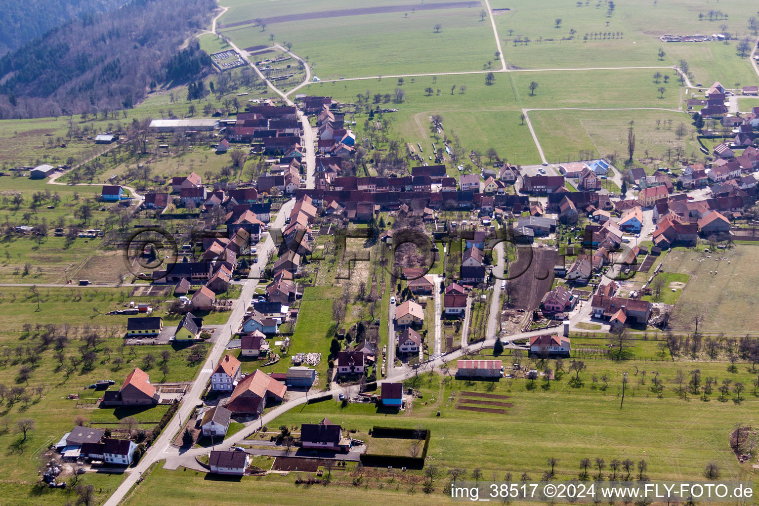 Aerial photograpy of Schœnbourg in the state Bas-Rhin, France