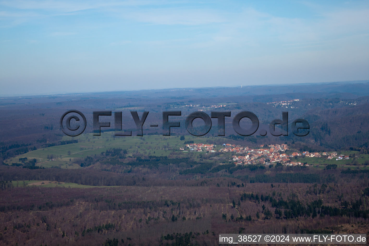 Phalsbourg in the state Moselle, France from the plane