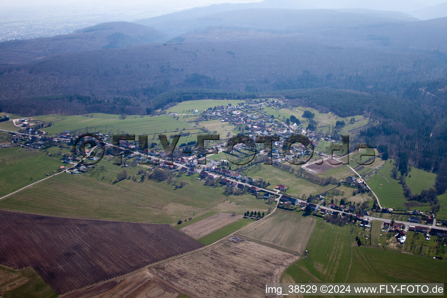 Phalsbourg in the state Moselle, France viewn from the air