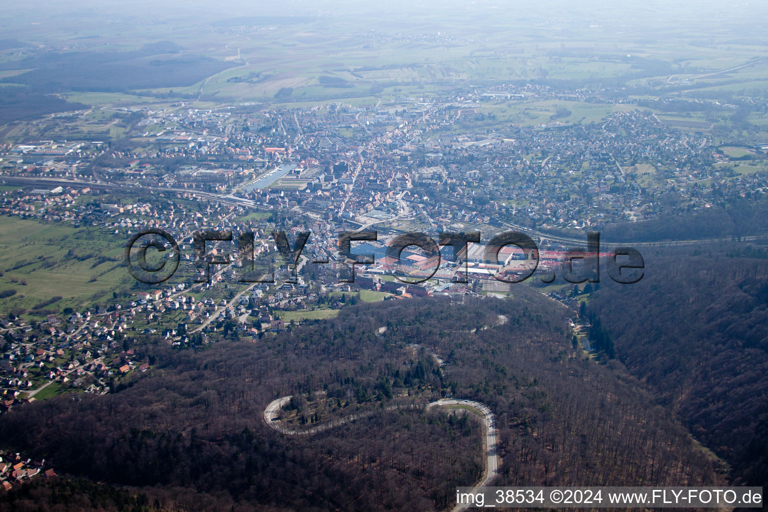 Oblique view of Ottersthal in the state Bas-Rhin, France