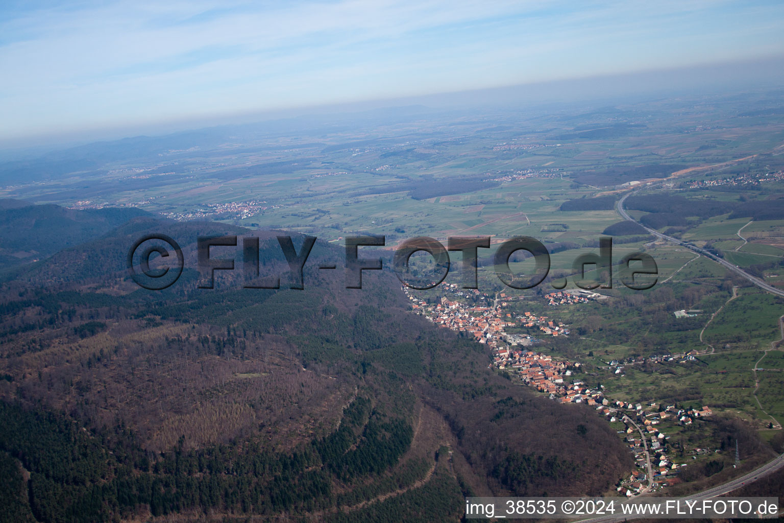 Saint-Jean-Saverne in the state Bas-Rhin, France out of the air