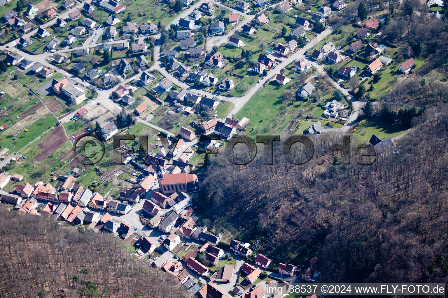 Ottersthal in the state Bas-Rhin, France out of the air