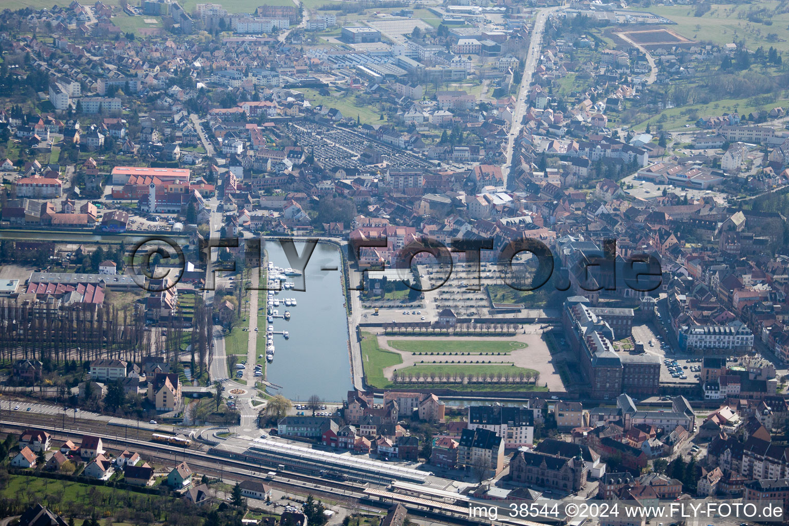 Bird's eye view of Saverne in the state Bas-Rhin, France