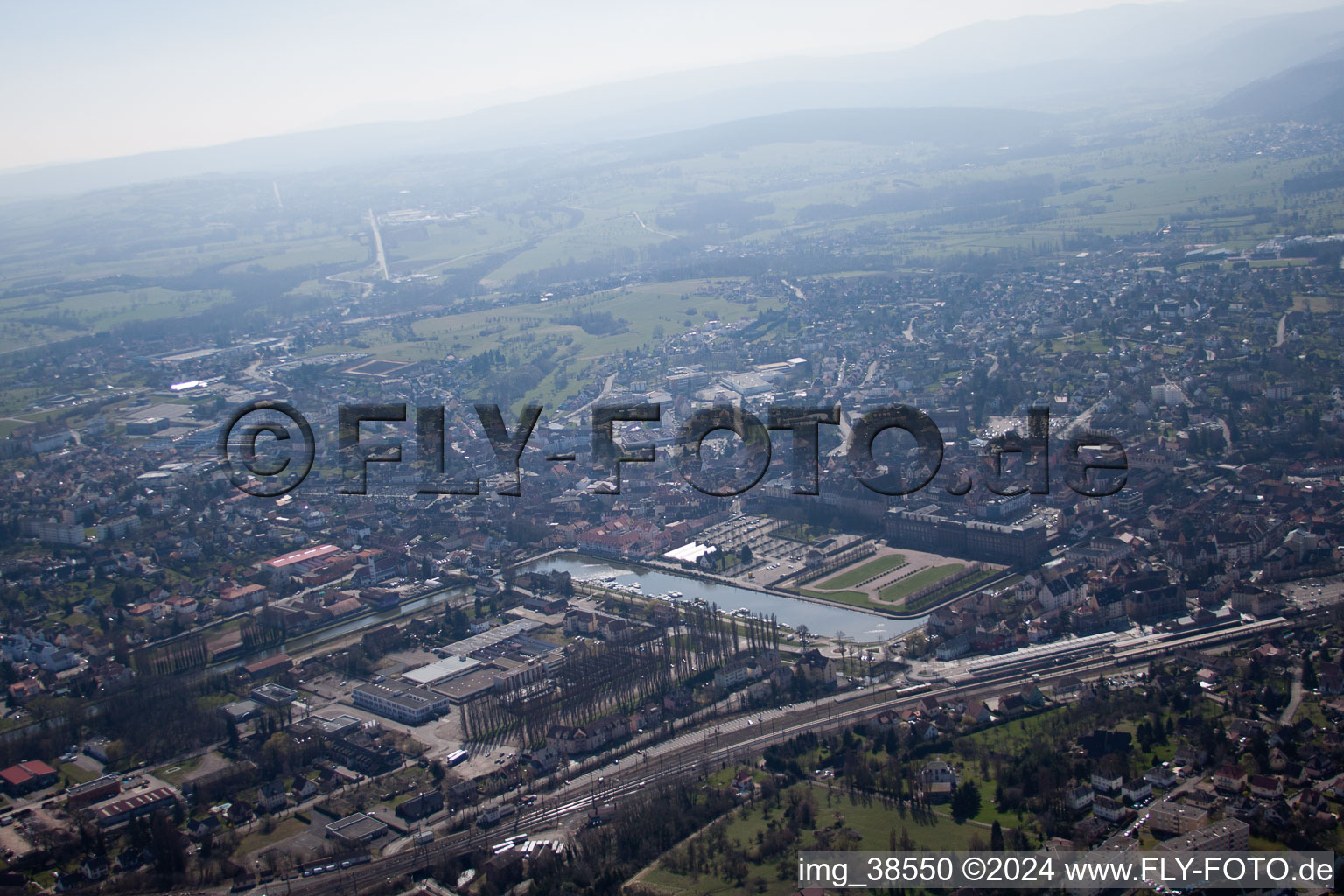 Drone recording of Saverne in the state Bas-Rhin, France