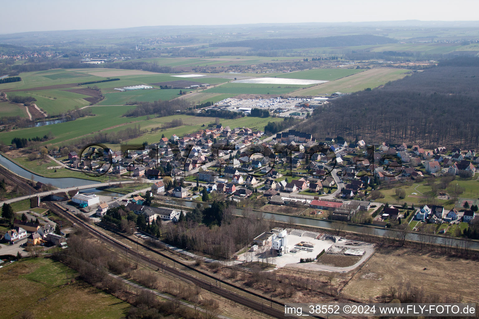 Steinbourg in the state Bas-Rhin, France from above