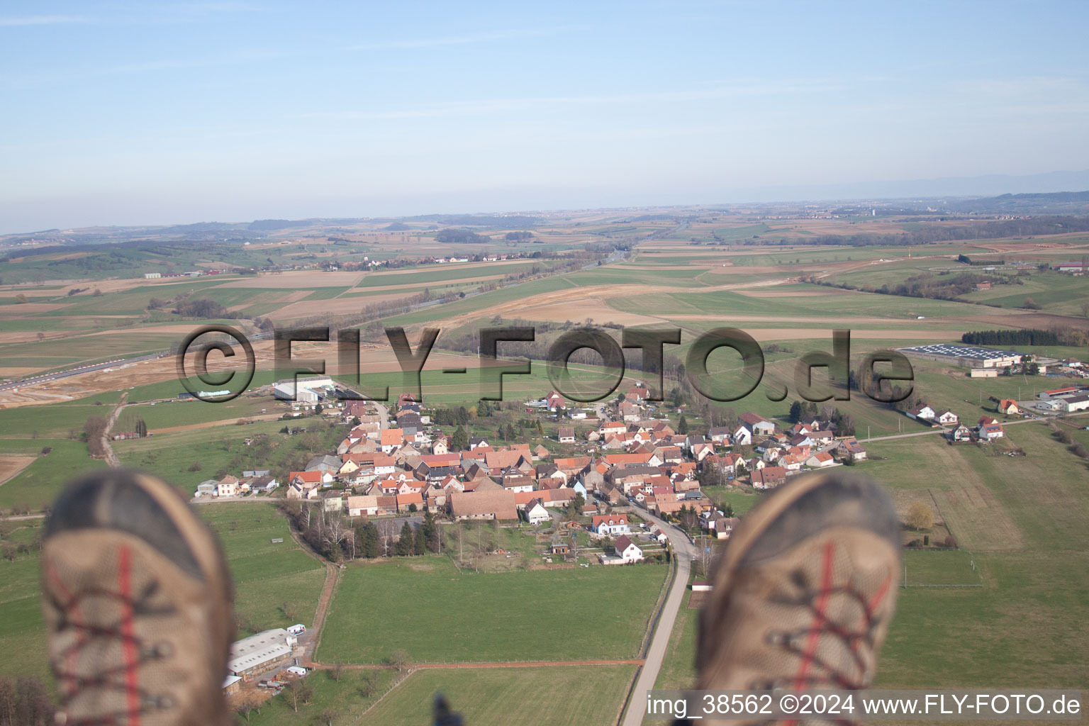 Steinbourg in the state Bas-Rhin, France from the plane