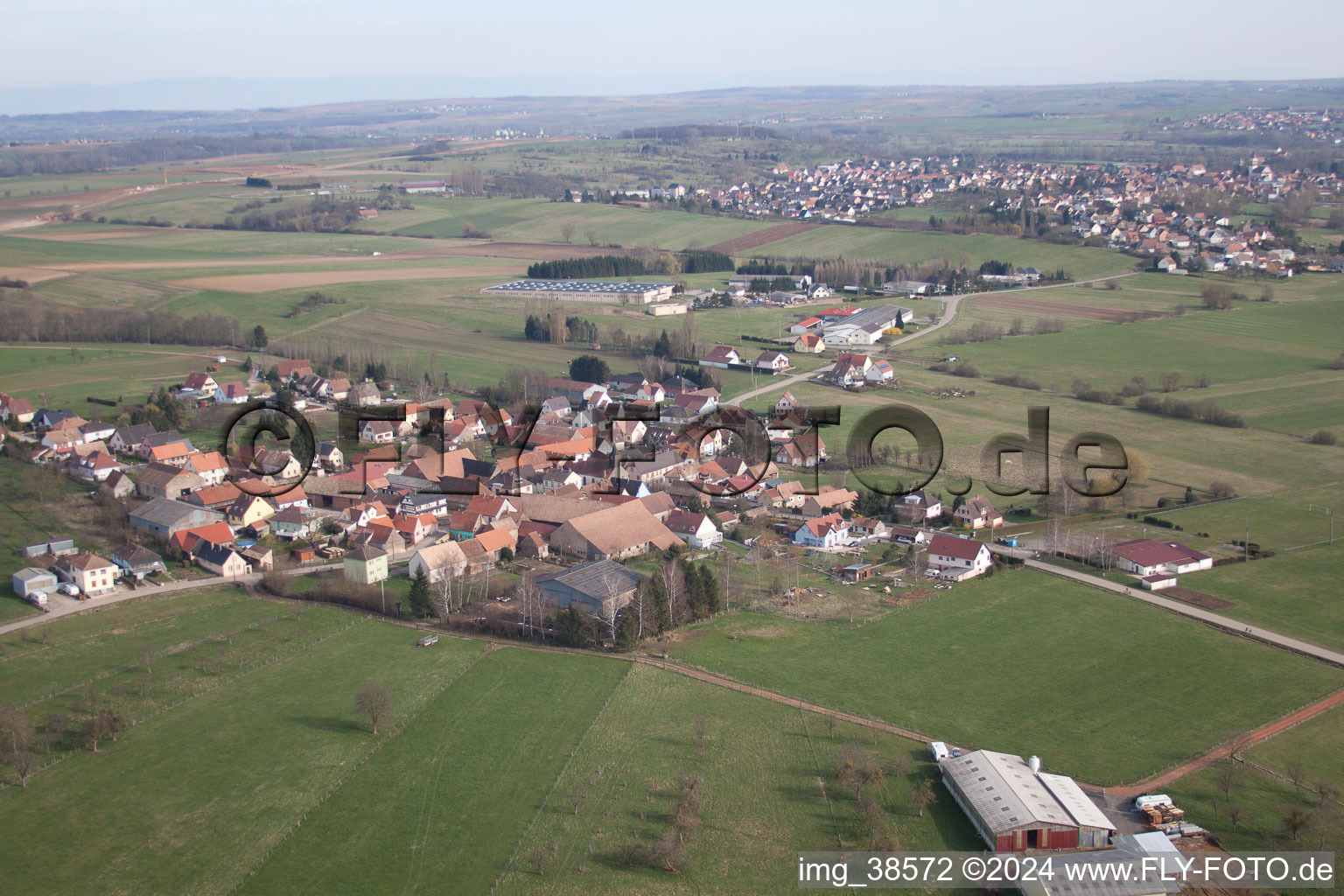 Drone image of Steinbourg in the state Bas-Rhin, France