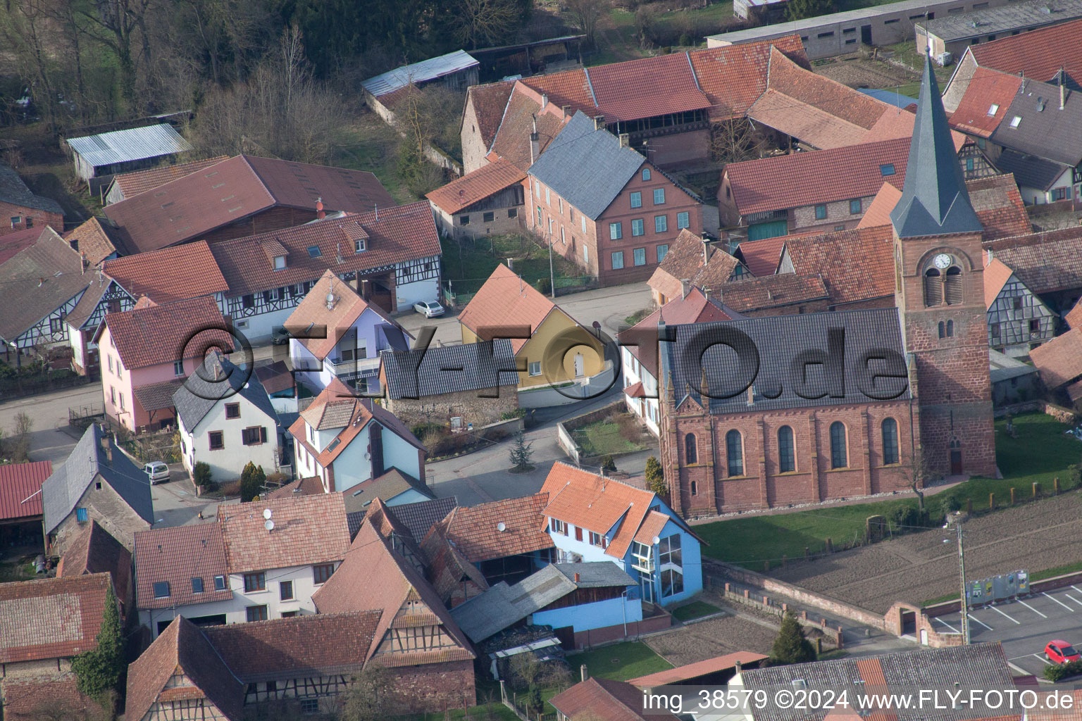 Geiswiller in the state Bas-Rhin, France out of the air