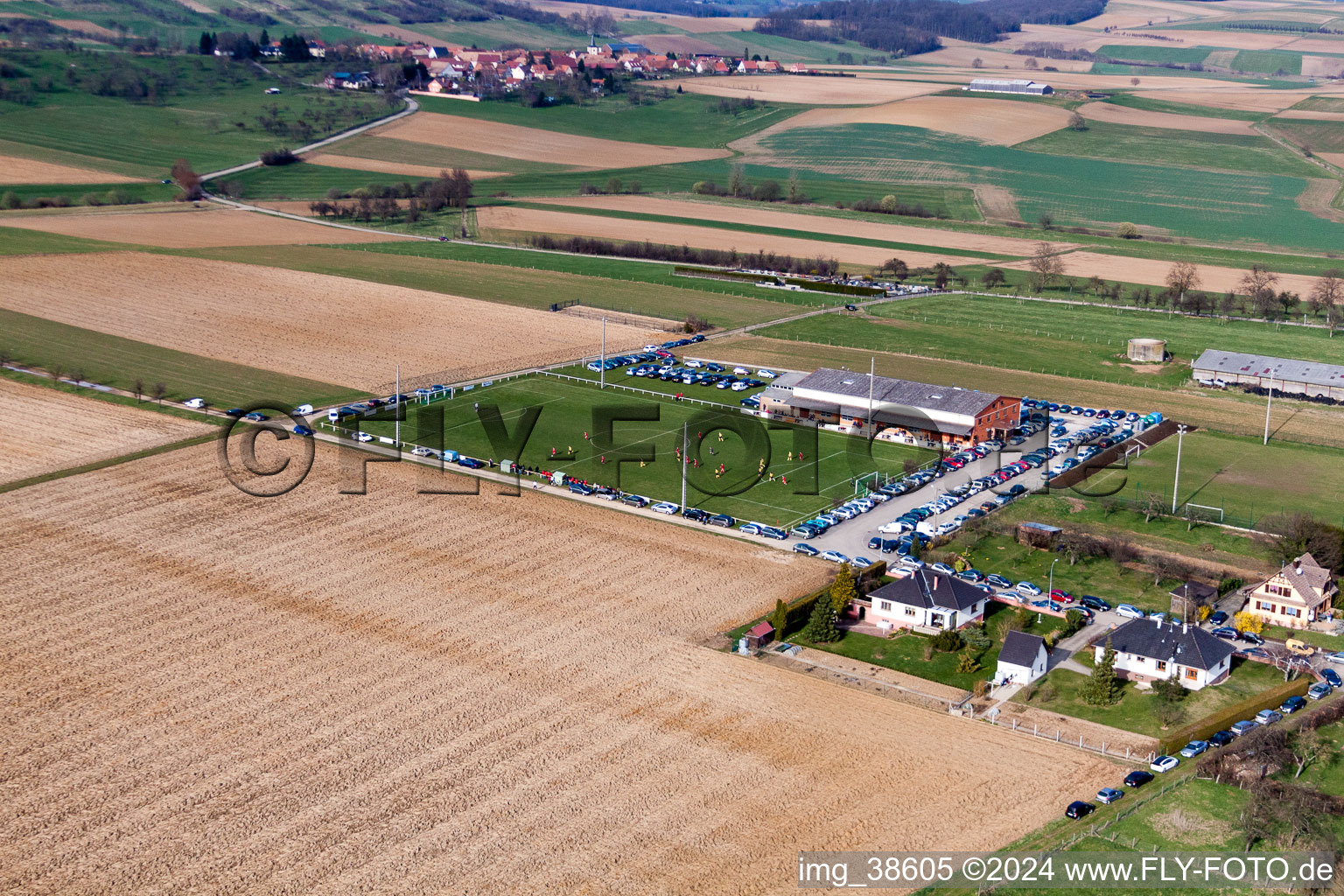 Sports grounds and football pitch in Ringendorf in Grand Est, France