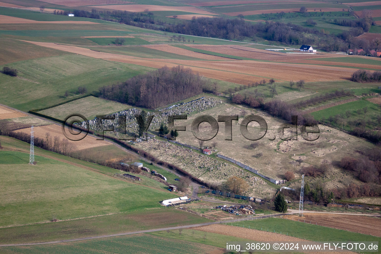 Buswiller in the state Bas-Rhin, France viewn from the air