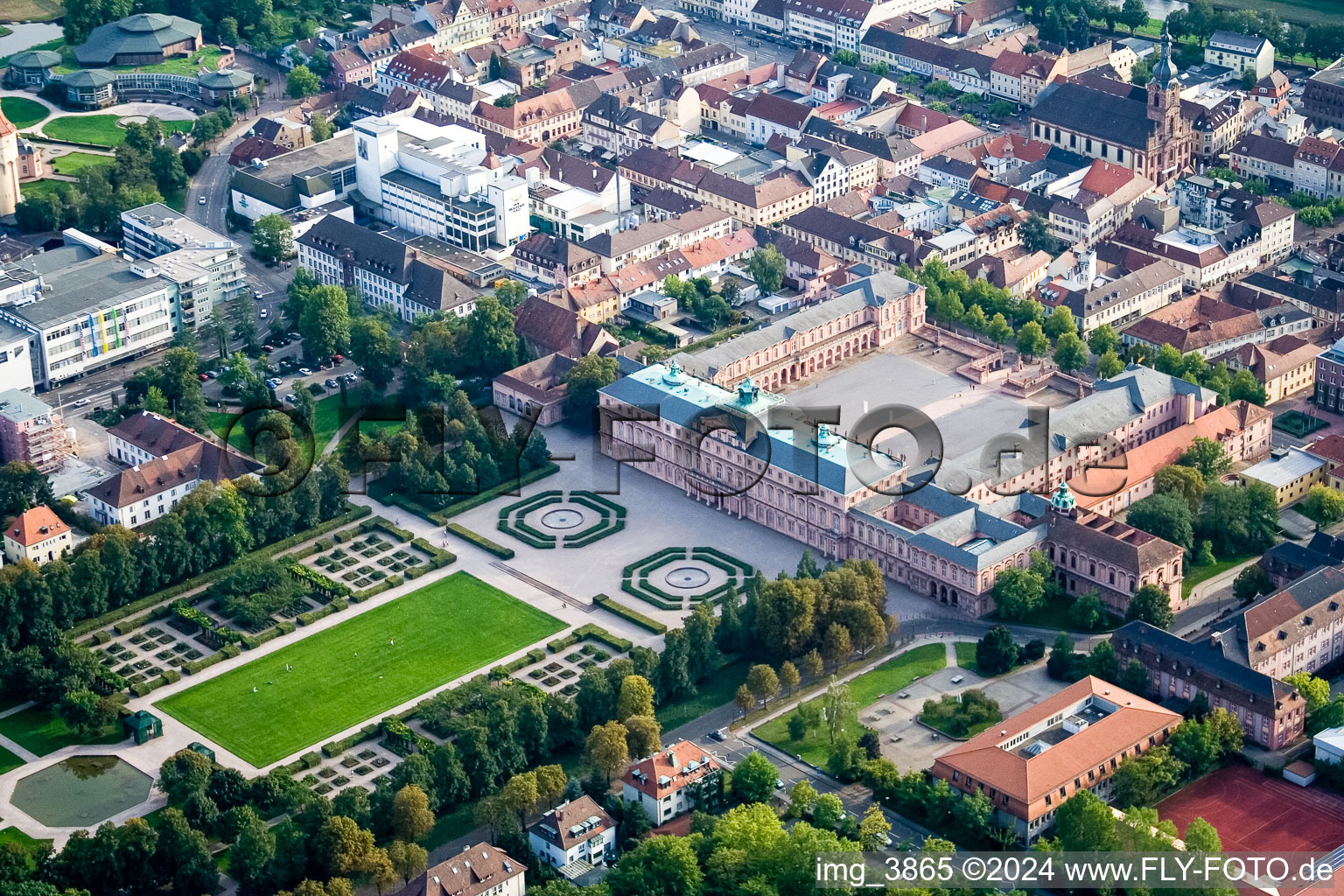 Aerial view of Lock in Rastatt in the state Baden-Wuerttemberg, Germany