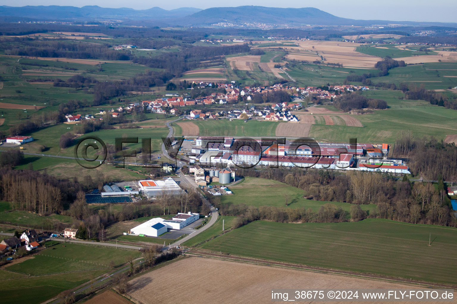 Building and production halls on the premises of Tryba in Gundershoffen in Grand Est, France