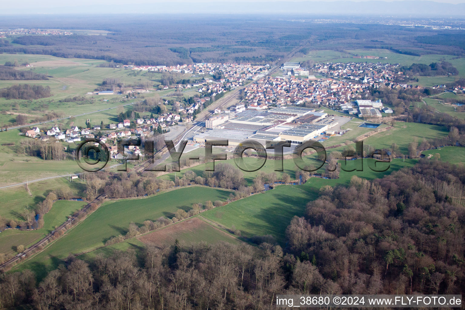 Mertzwiller in the state Bas-Rhin, France out of the air