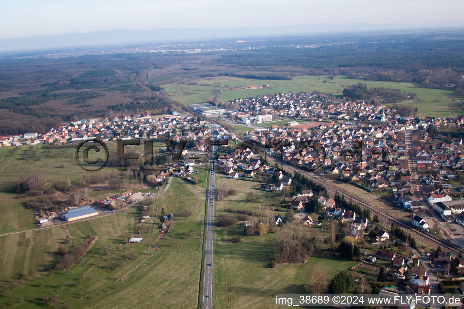 Oblique view of Griesbach in the state Bas-Rhin, France