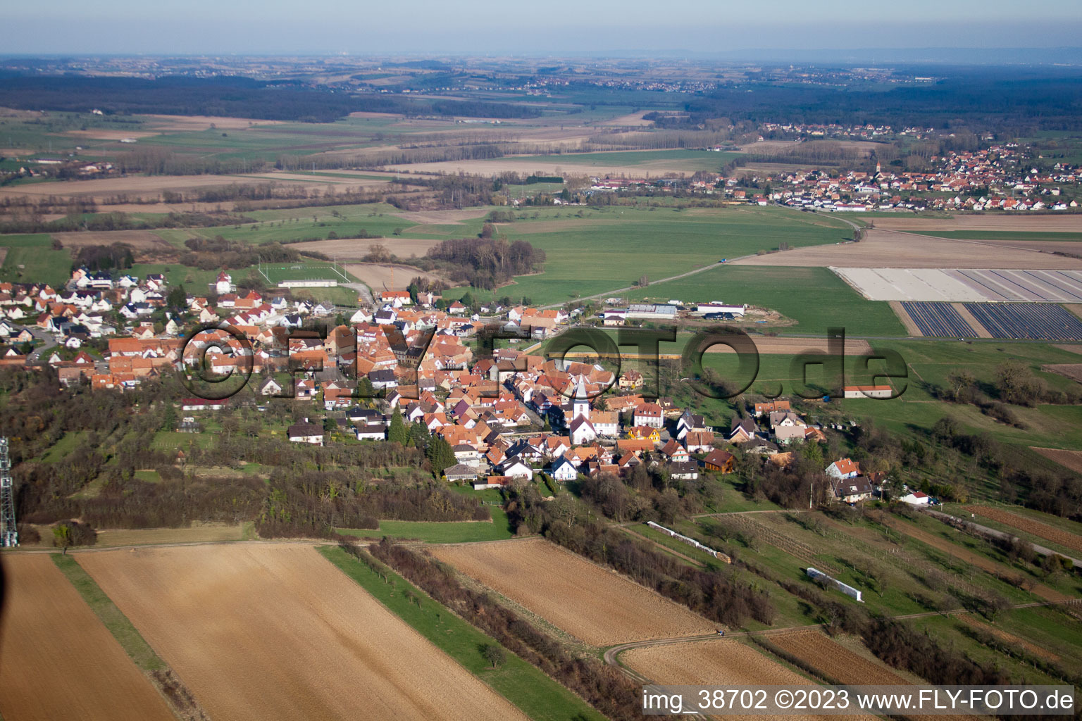 Morsbronn-les-Bains in the state Bas-Rhin, France out of the air
