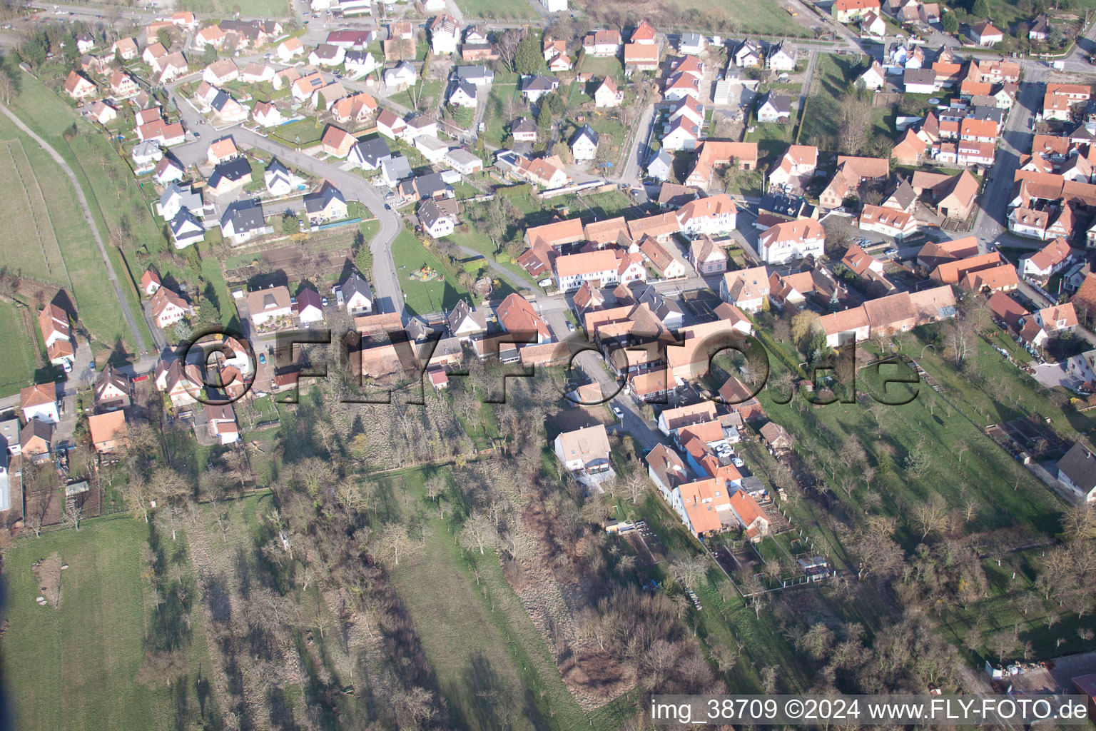 Morsbronn-les-Bains in the state Bas-Rhin, France from the drone perspective