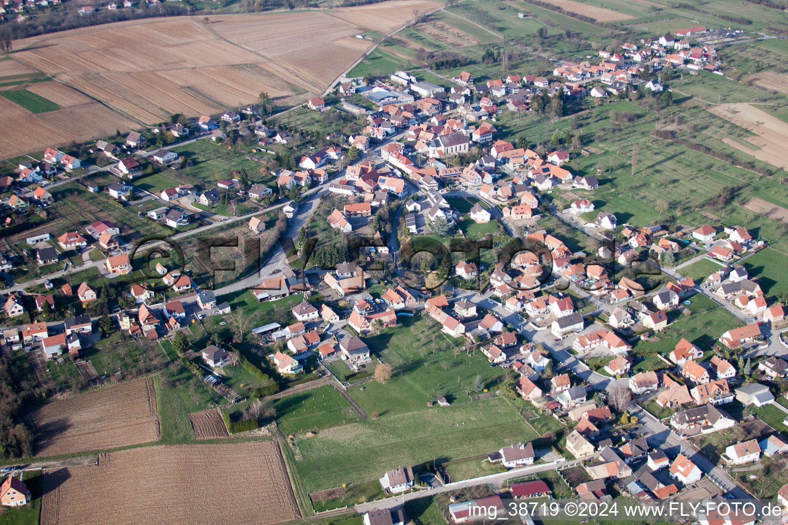 Gunstett in the state Bas-Rhin, France out of the air