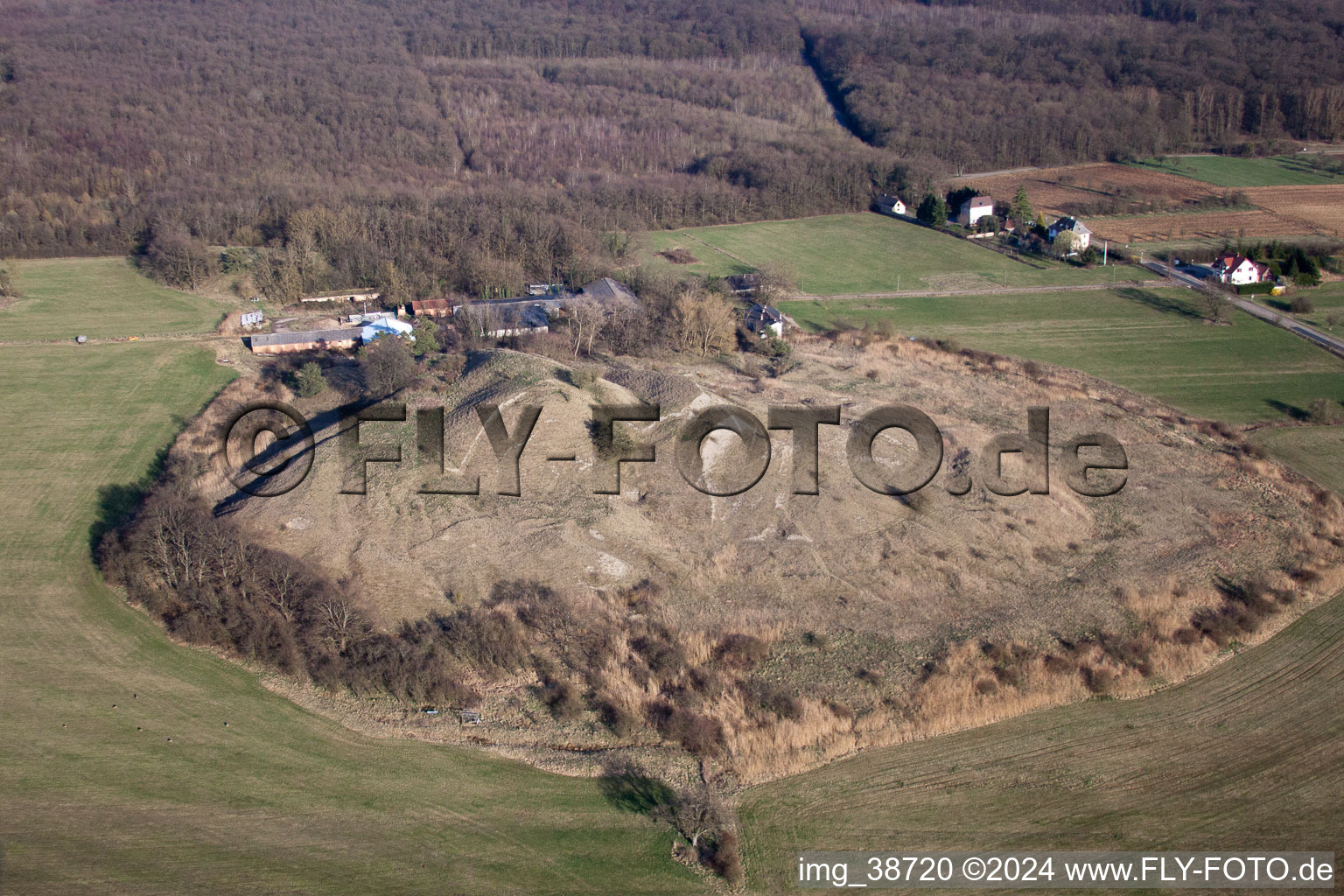 Gunstett in the state Bas-Rhin, France seen from above