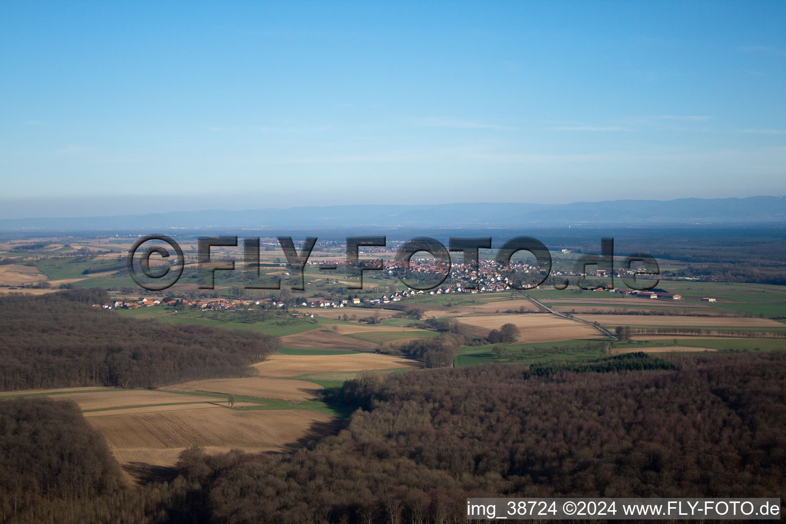 Dieffenbach-lès-Wœrth in the state Bas-Rhin, France seen from above