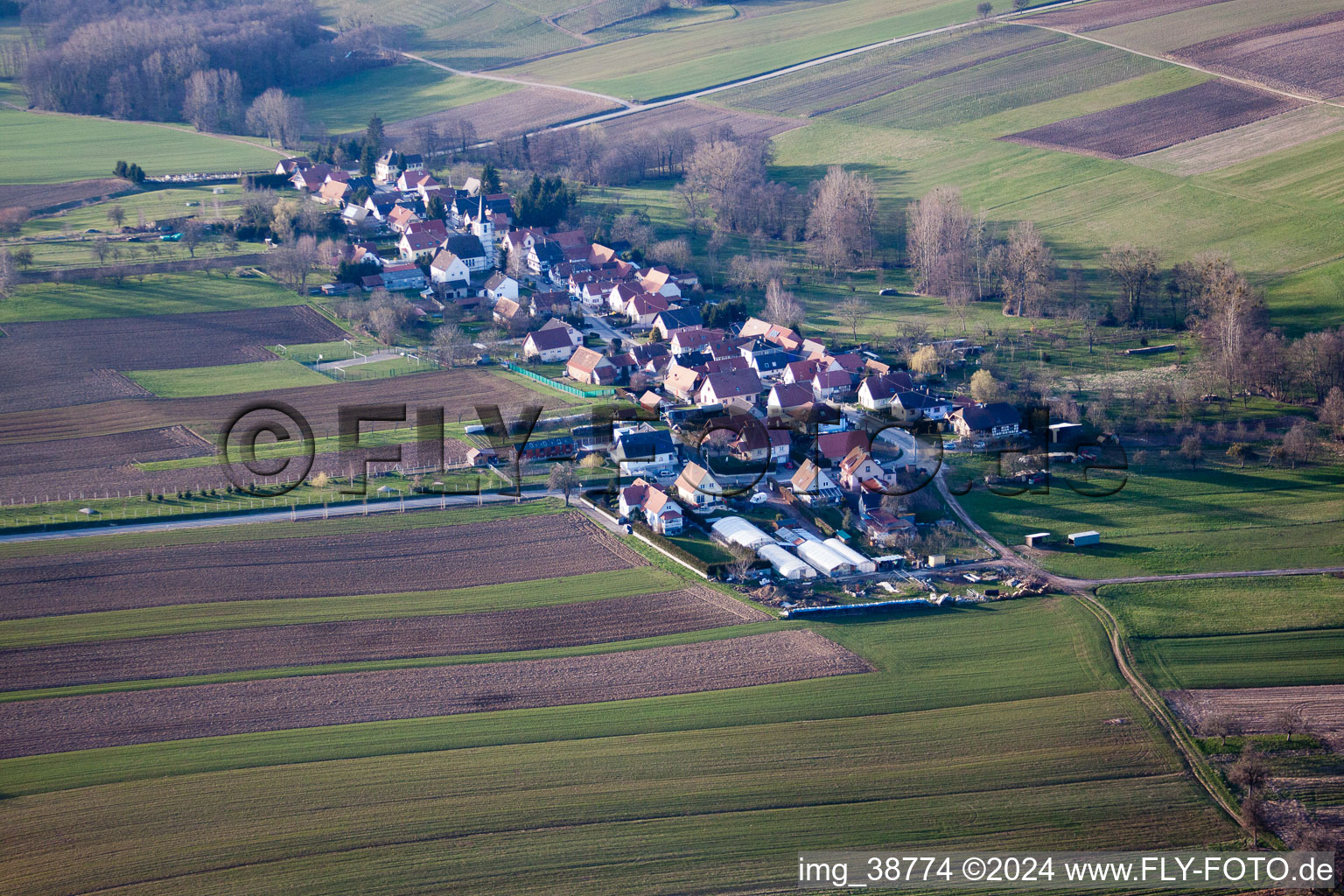 Drone recording of Bremmelbach in the state Bas-Rhin, France