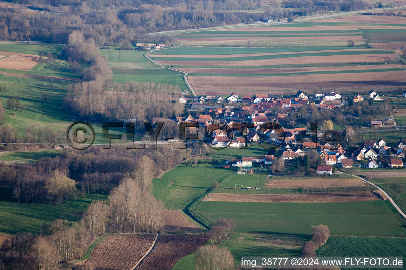 Bremmelbach in the state Bas-Rhin, France from a drone