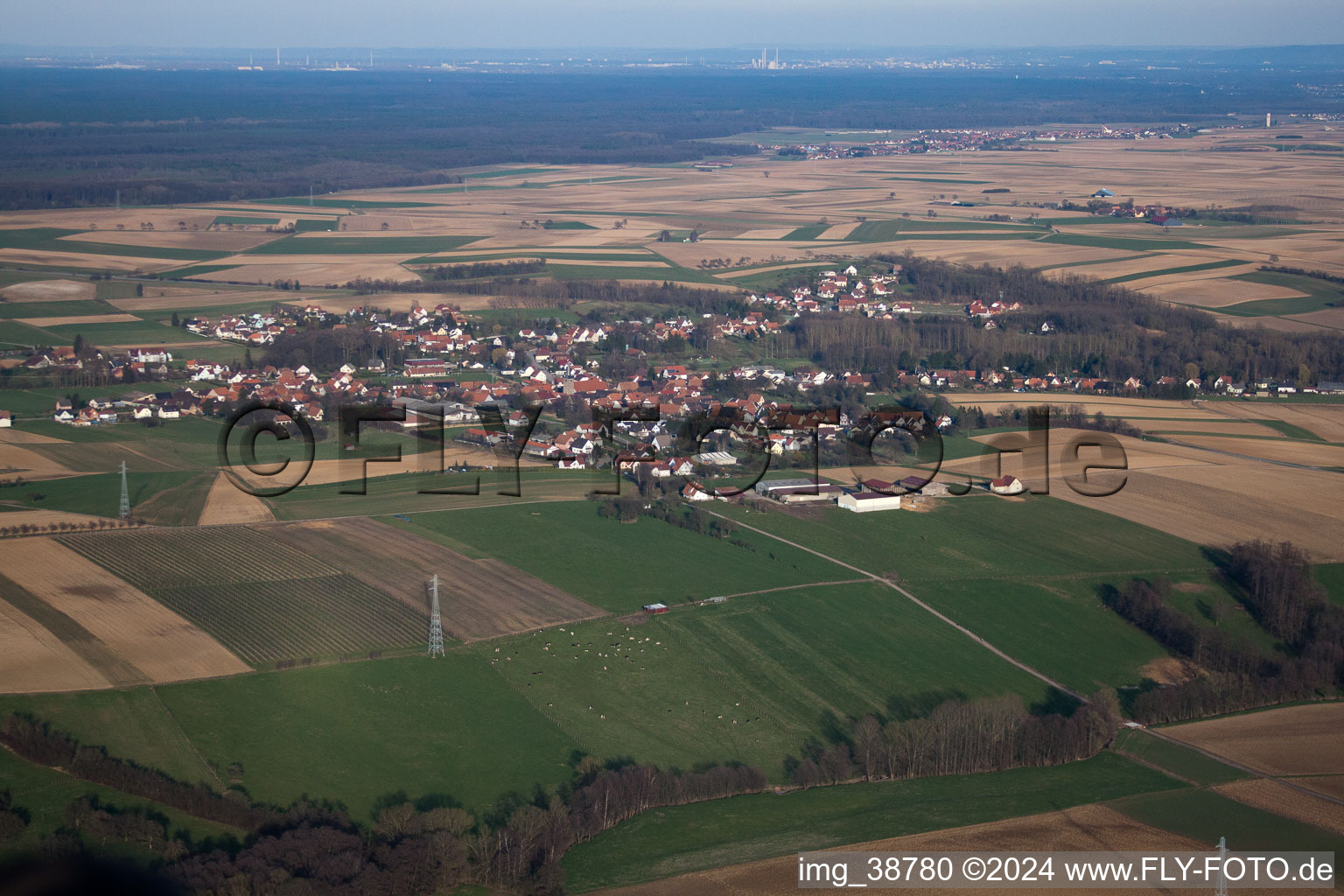 Aerial photograpy of Bremmelbach in the state Bas-Rhin, France