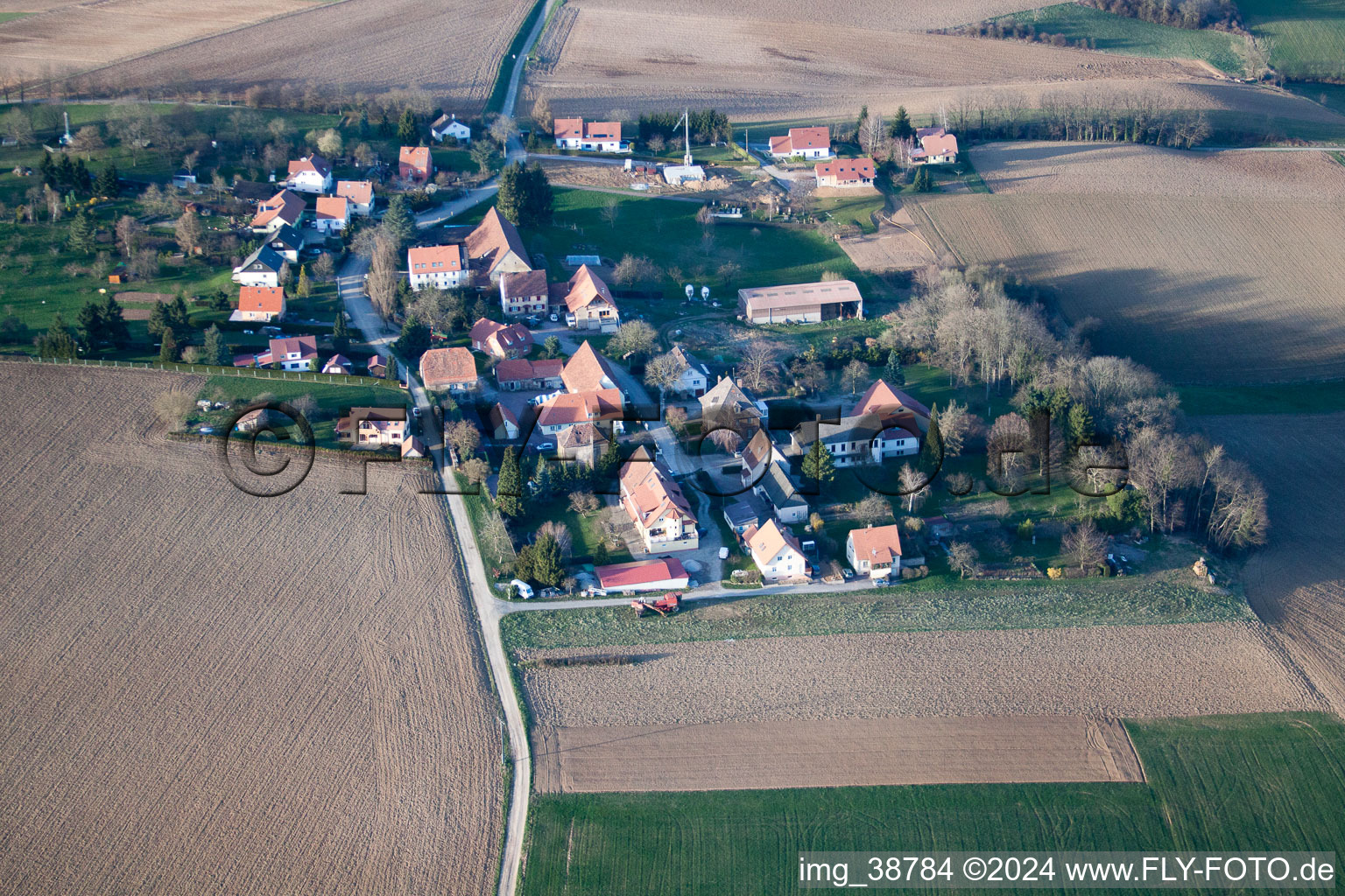 Oblique view of Steinseltz in the state Bas-Rhin, France