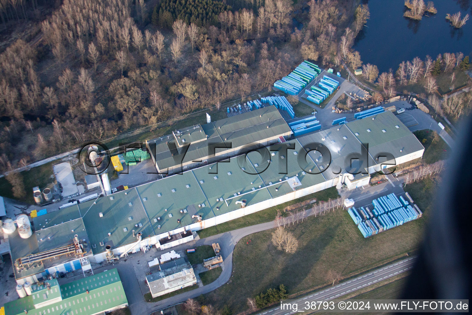 Sitek Insulation in the district Altenstadt in Wissembourg in the state Bas-Rhin, France from the drone perspective