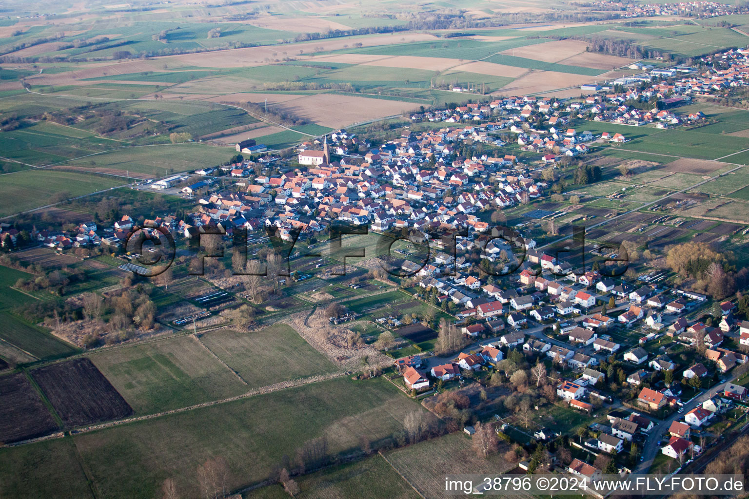 Steinfeld in the state Rhineland-Palatinate, Germany from a drone