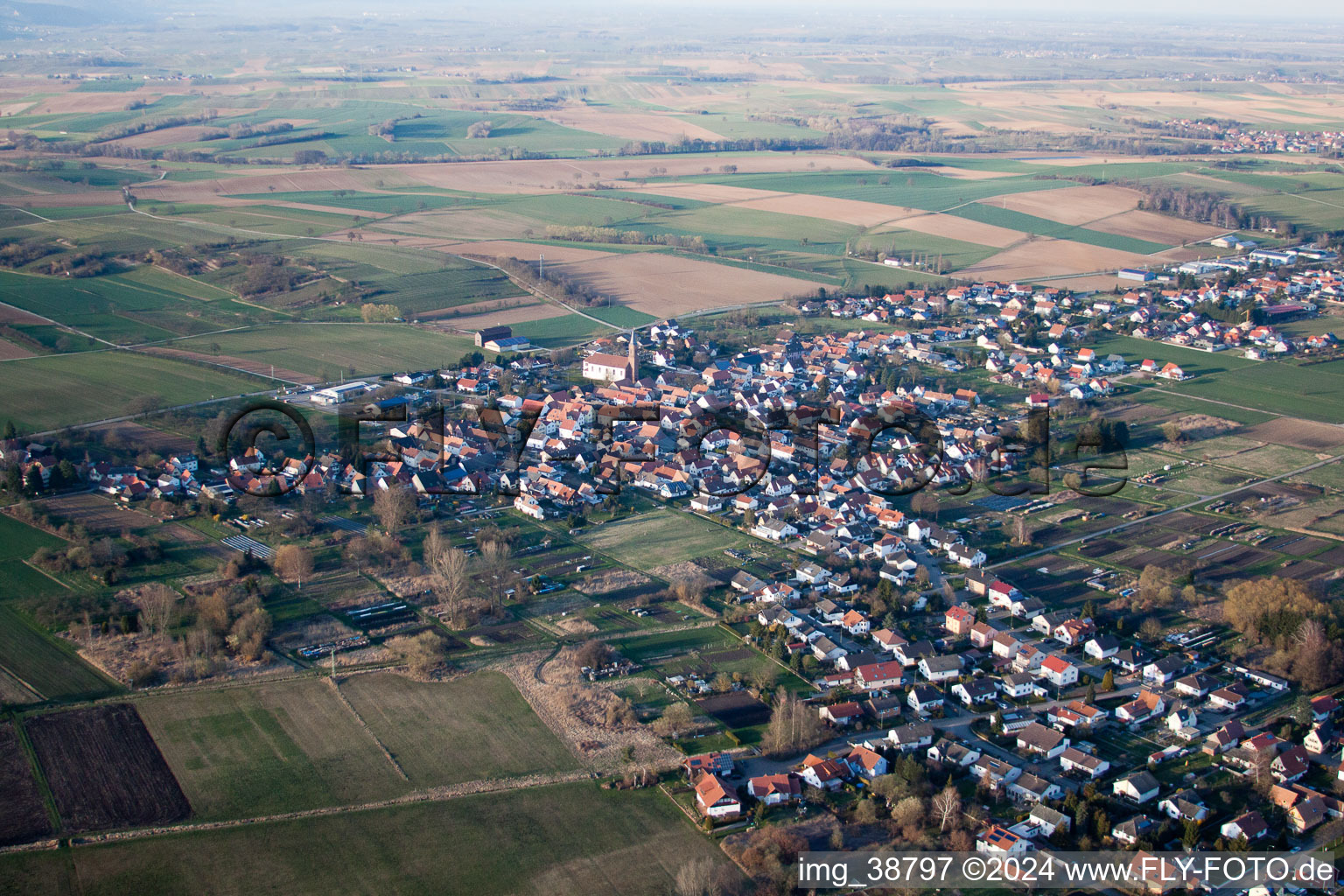 Steinfeld in the state Rhineland-Palatinate, Germany seen from a drone