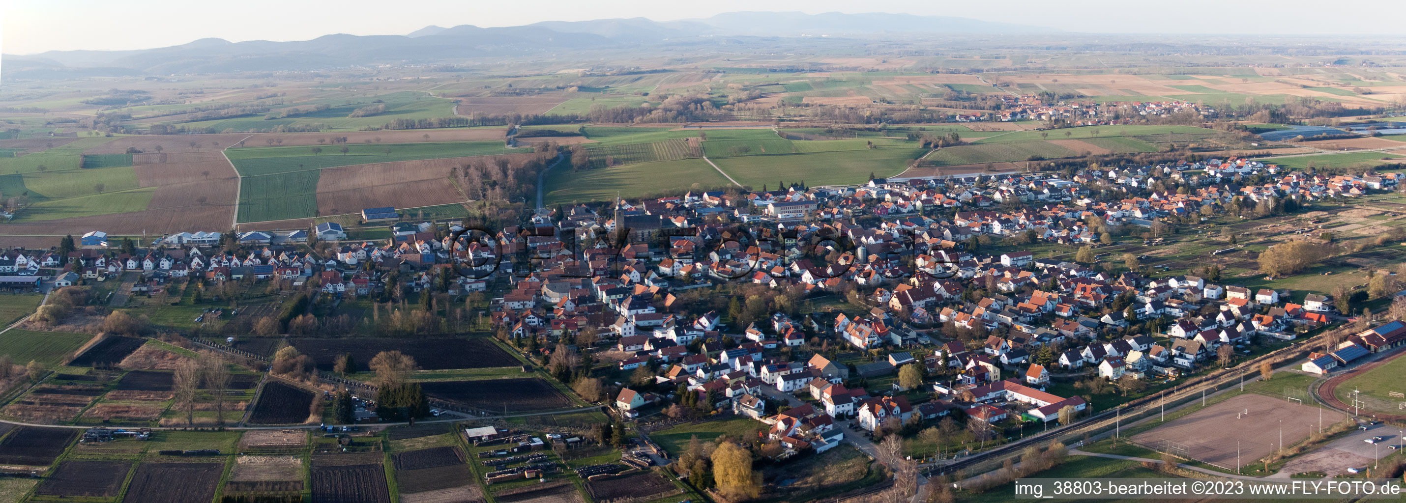 Steinfeld in the state Rhineland-Palatinate, Germany seen from above