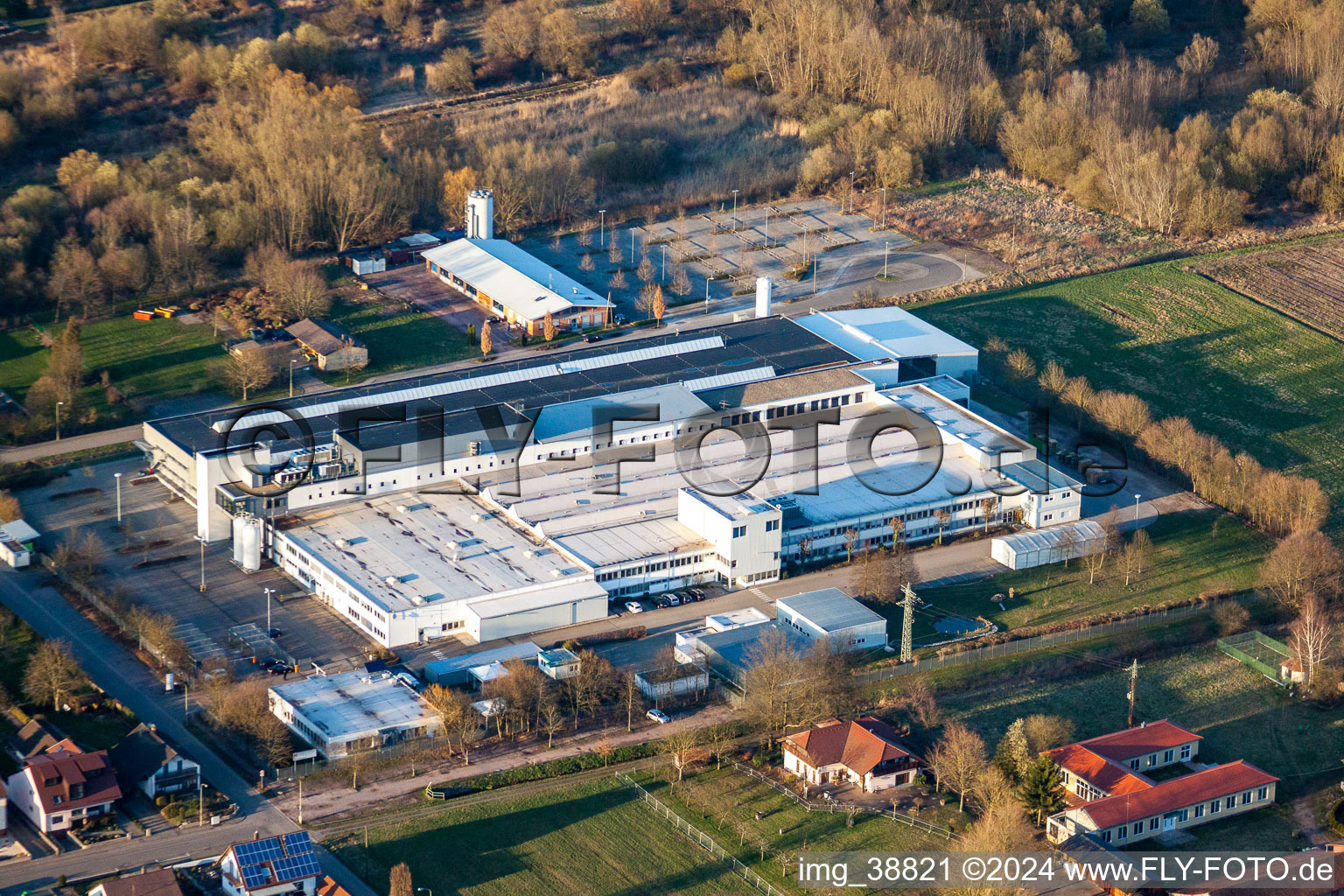 Drone image of Webasto Mechatronics in the district Schaidt in Wörth am Rhein in the state Rhineland-Palatinate, Germany