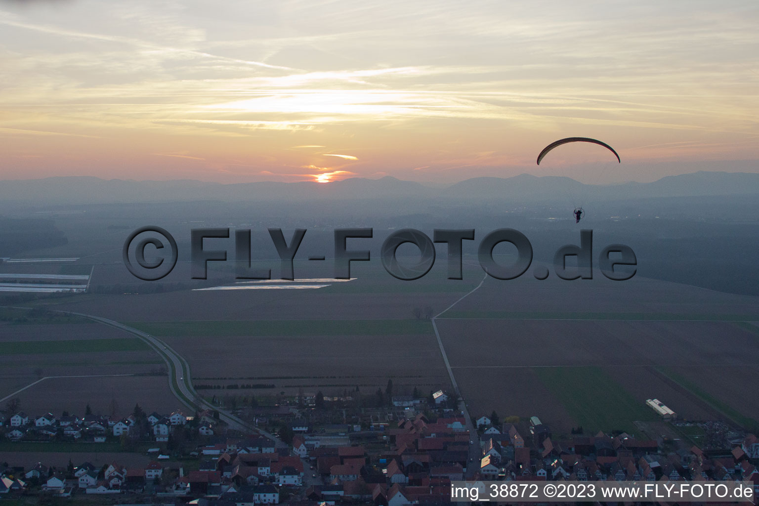 District Hayna in Herxheim bei Landau in the state Rhineland-Palatinate, Germany from the plane