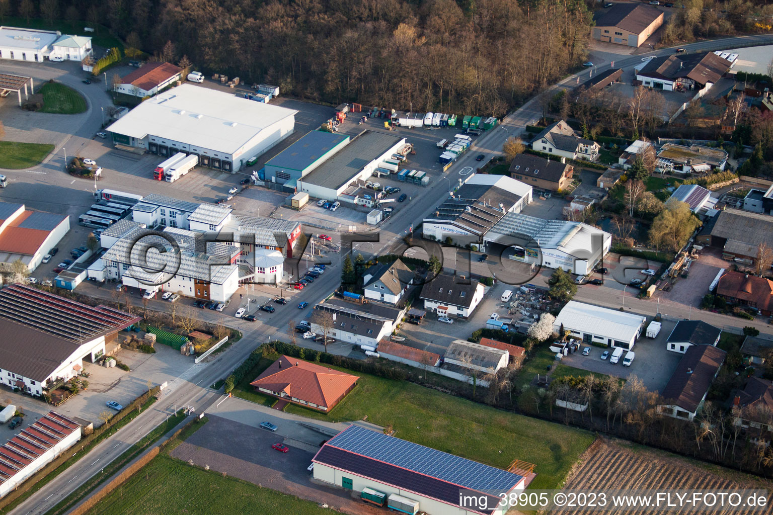 District Herxheim in Herxheim bei Landau in the state Rhineland-Palatinate, Germany seen from above