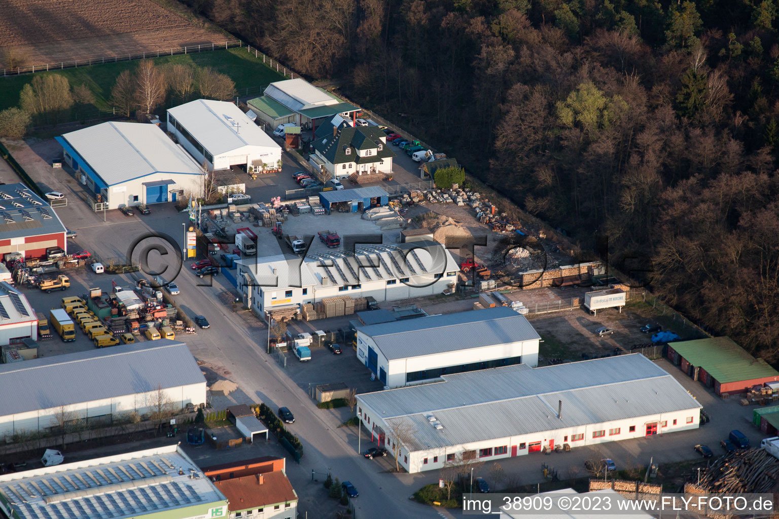 District Herxheim in Herxheim bei Landau in the state Rhineland-Palatinate, Germany viewn from the air