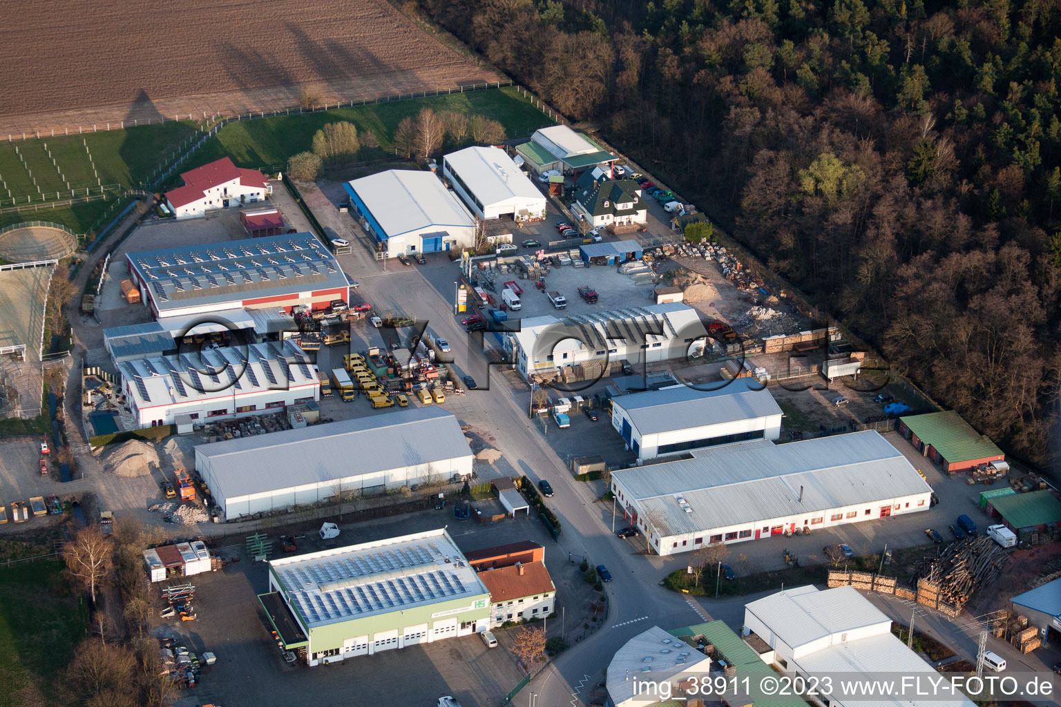 Drone recording of District Herxheim in Herxheim bei Landau in the state Rhineland-Palatinate, Germany