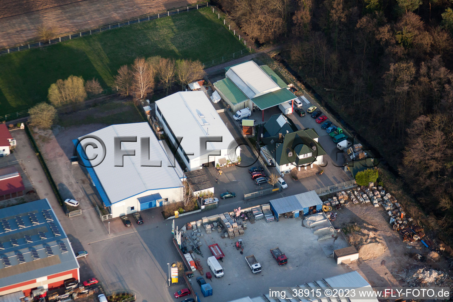 District Herxheim in Herxheim bei Landau/Pfalz in the state Rhineland-Palatinate, Germany seen from a drone