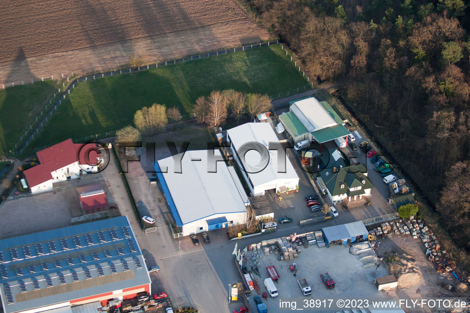 Aerial photograpy of District Herxheim in Herxheim bei Landau/Pfalz in the state Rhineland-Palatinate, Germany