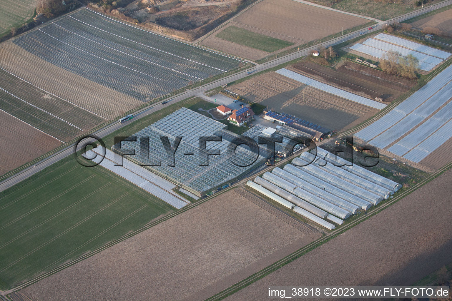 Oblique view of District Herxheim in Herxheim bei Landau in the state Rhineland-Palatinate, Germany