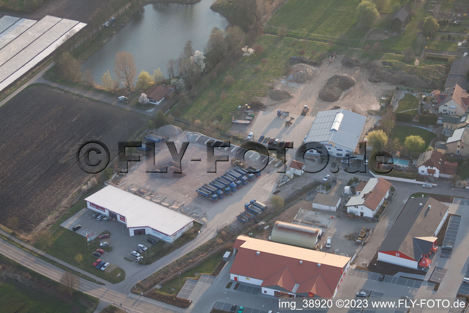 District Herxheim in Herxheim bei Landau in the state Rhineland-Palatinate, Germany from above