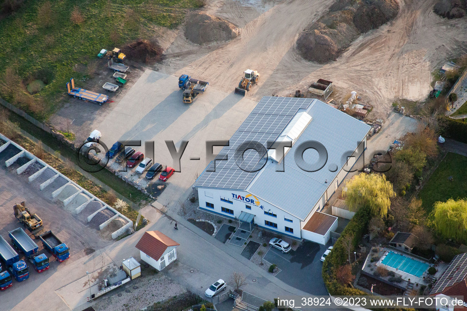 District Herxheim in Herxheim bei Landau in the state Rhineland-Palatinate, Germany seen from above