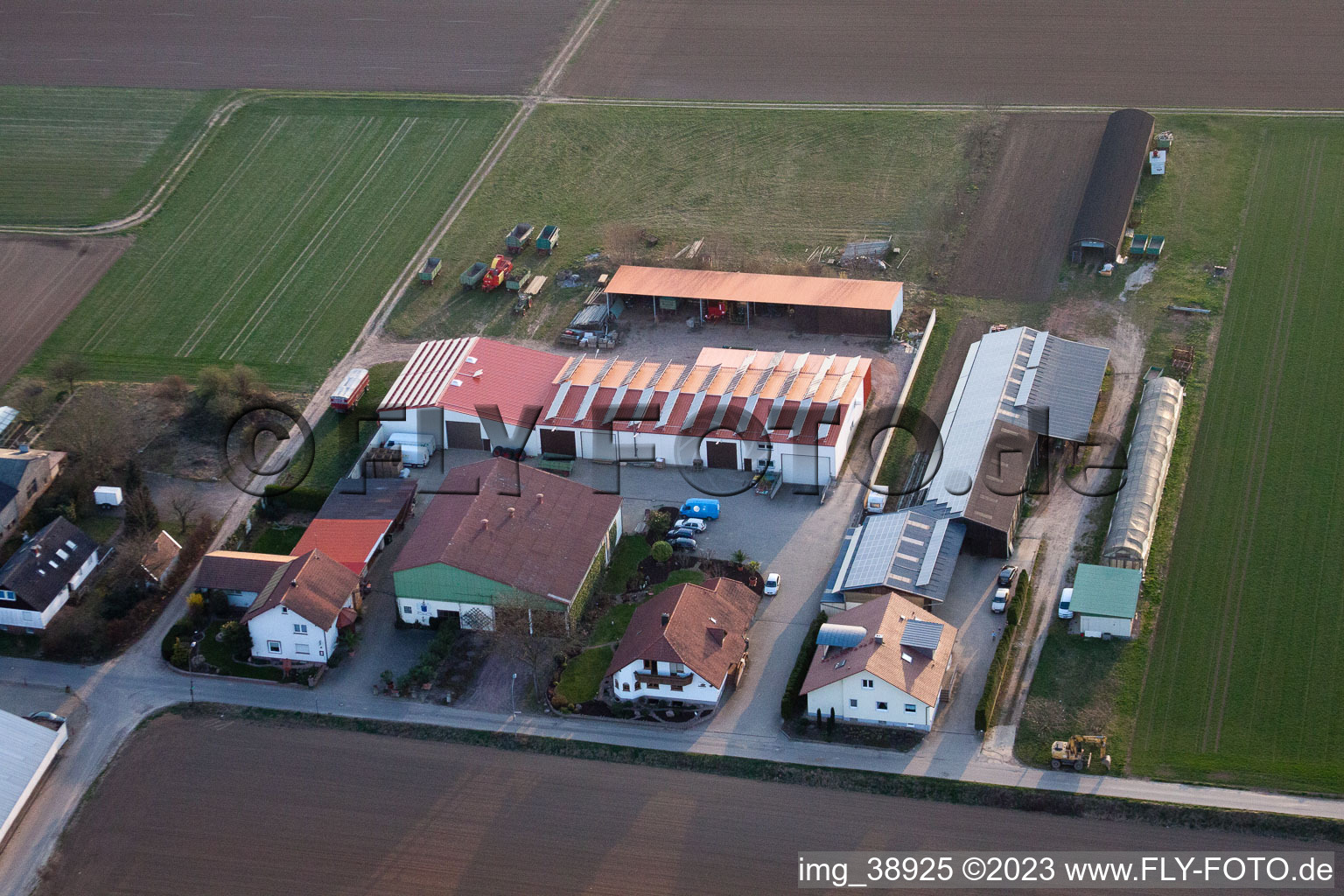 District Herxheim in Herxheim bei Landau in the state Rhineland-Palatinate, Germany from the plane