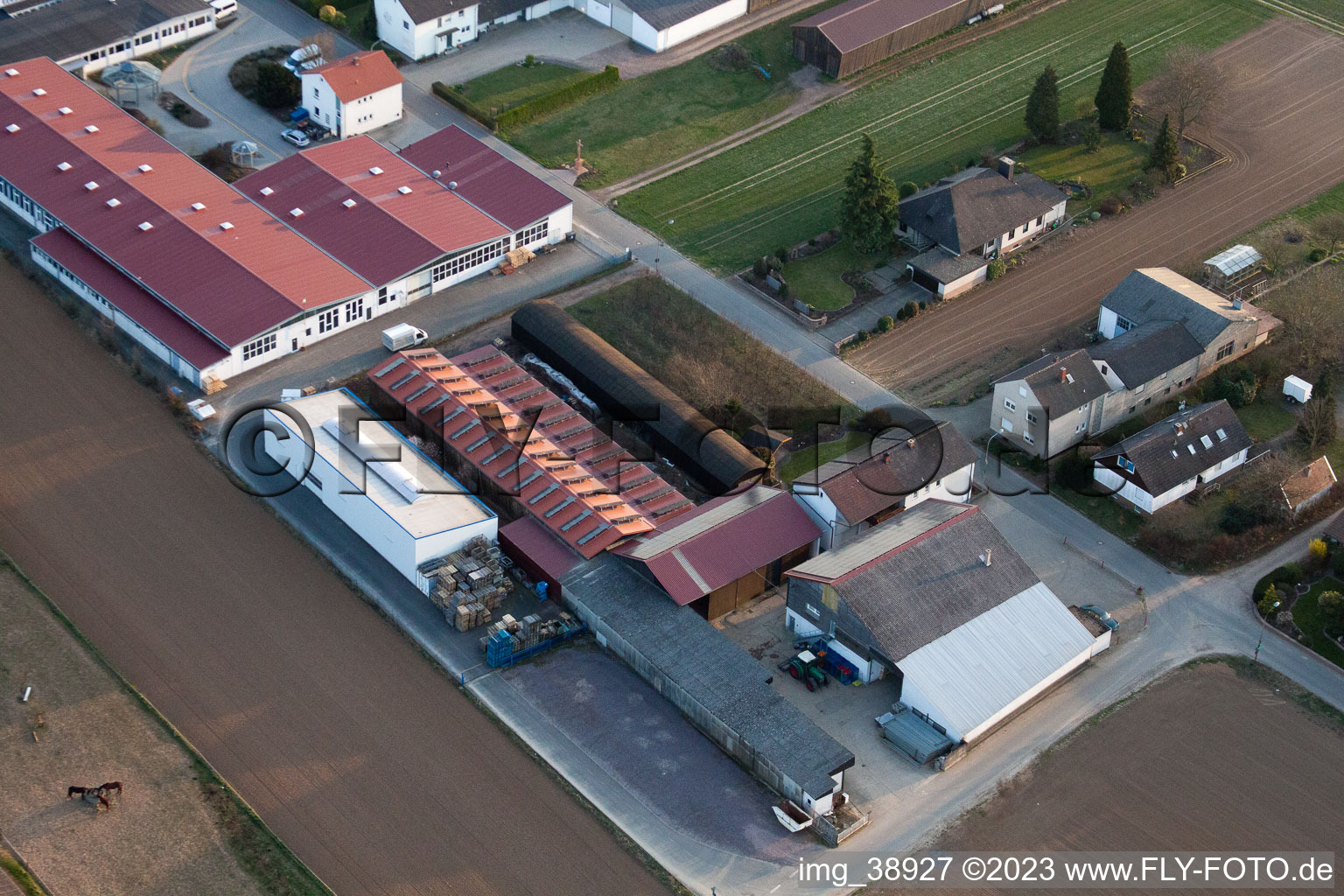 District Herxheim in Herxheim bei Landau/Pfalz in the state Rhineland-Palatinate, Germany viewn from the air