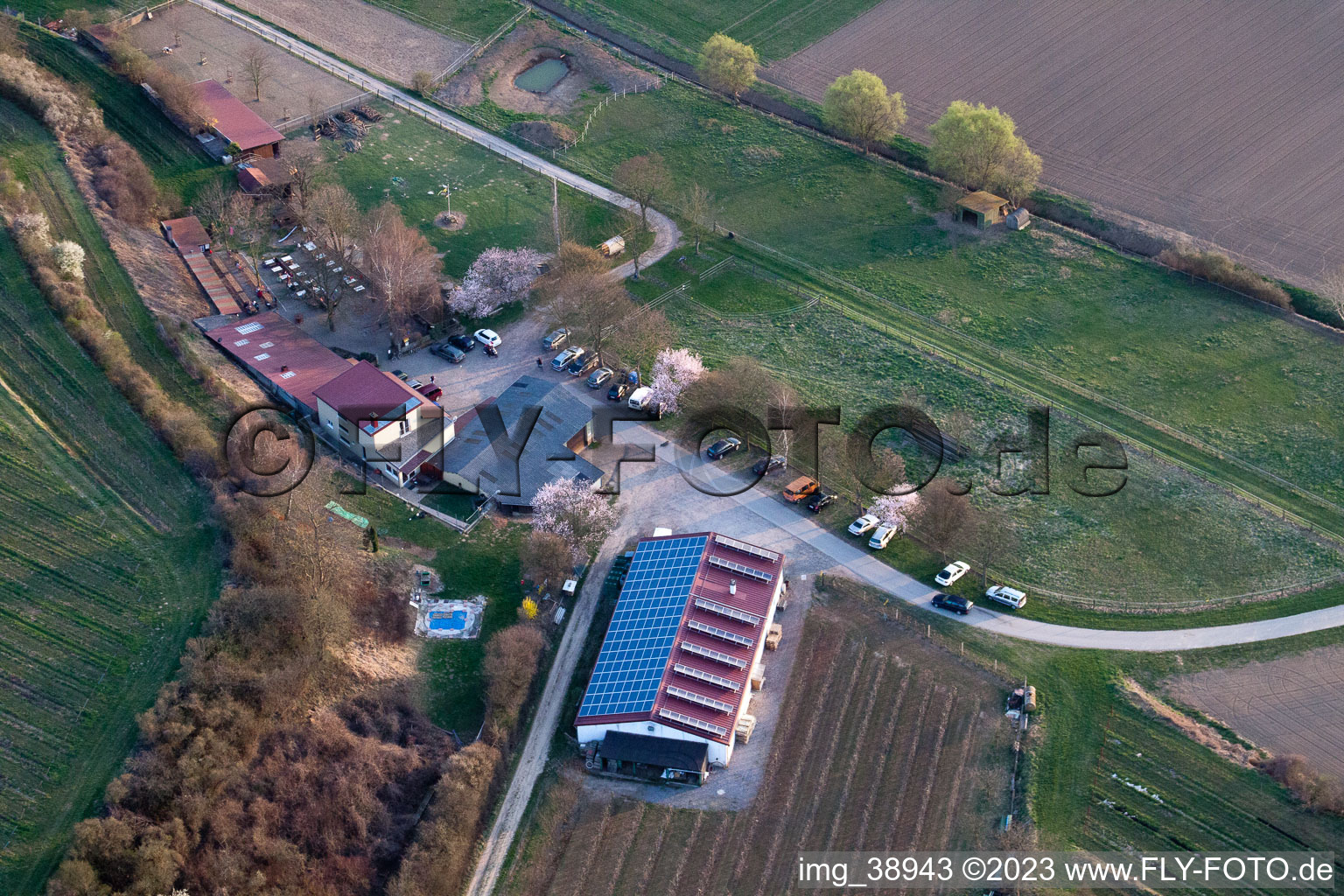 Aerial photograpy of District Herxheim in Herxheim bei Landau in the state Rhineland-Palatinate, Germany