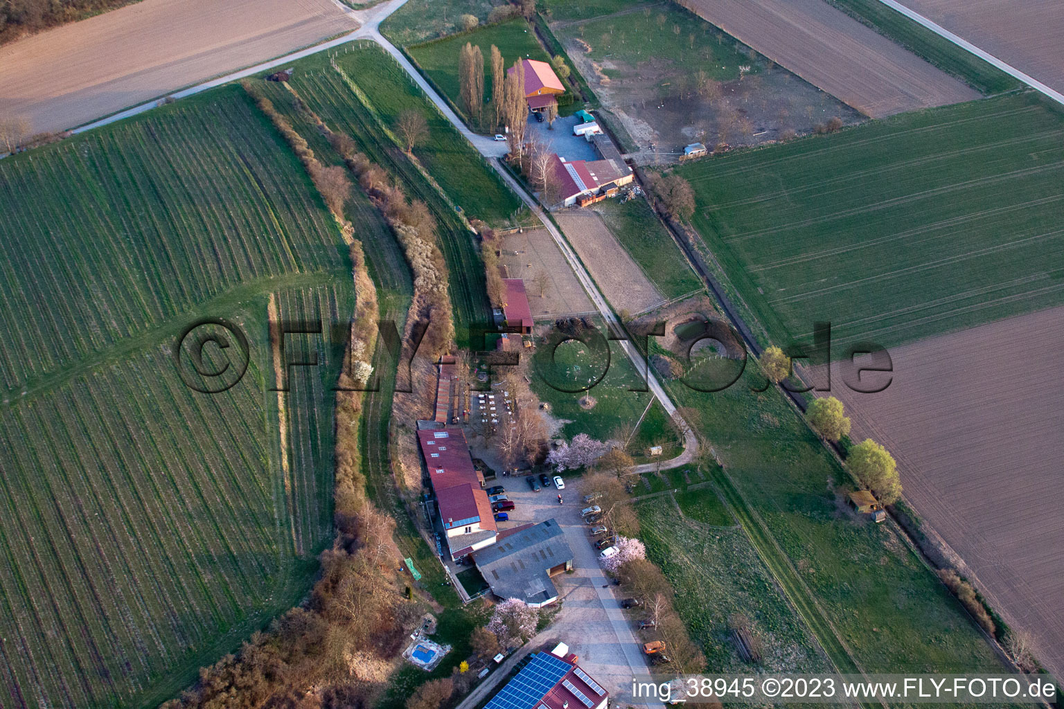 District Herxheim in Herxheim bei Landau in the state Rhineland-Palatinate, Germany from above