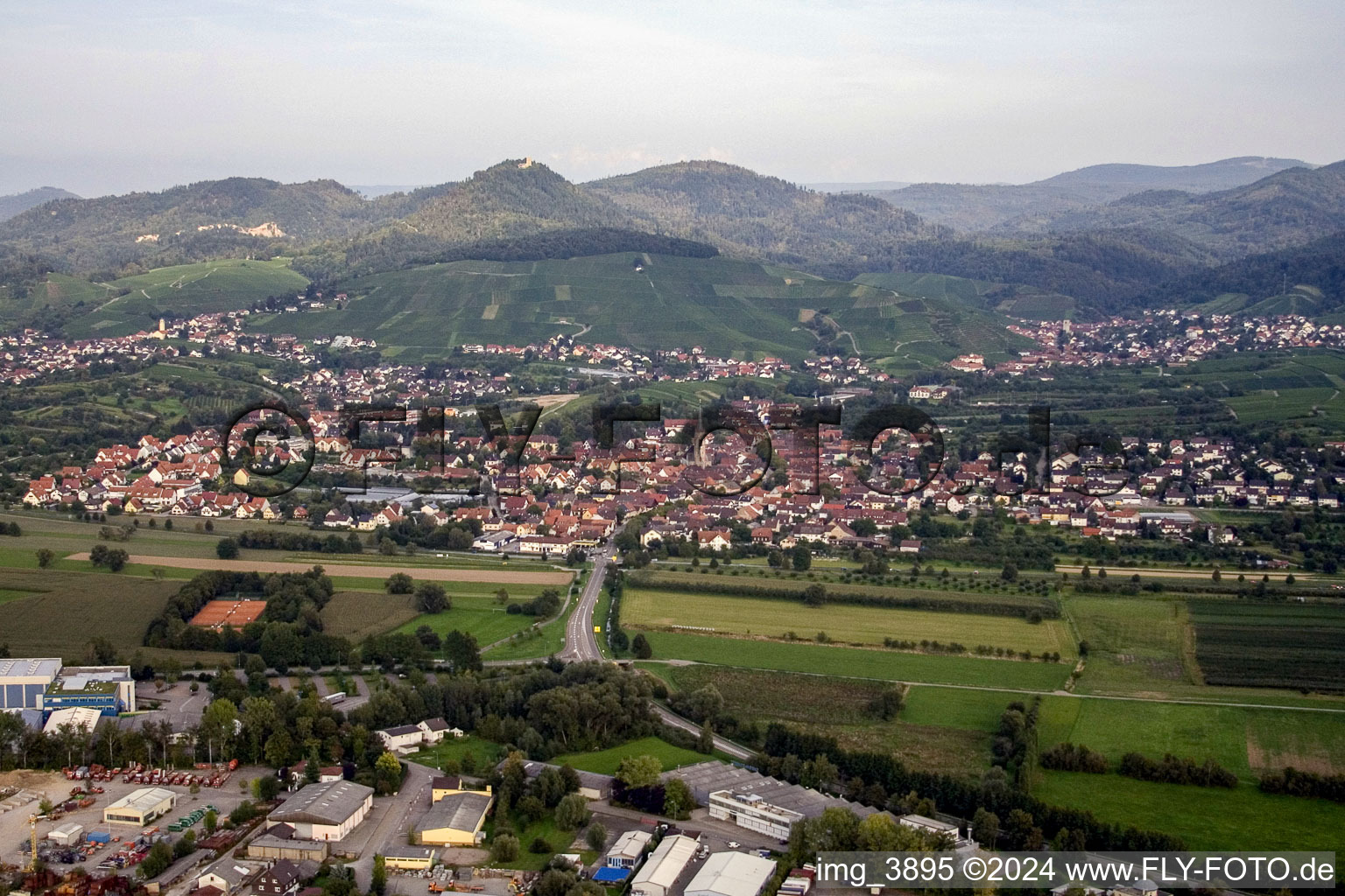 From the west in the district Steinbach in Baden-Baden in the state Baden-Wuerttemberg, Germany