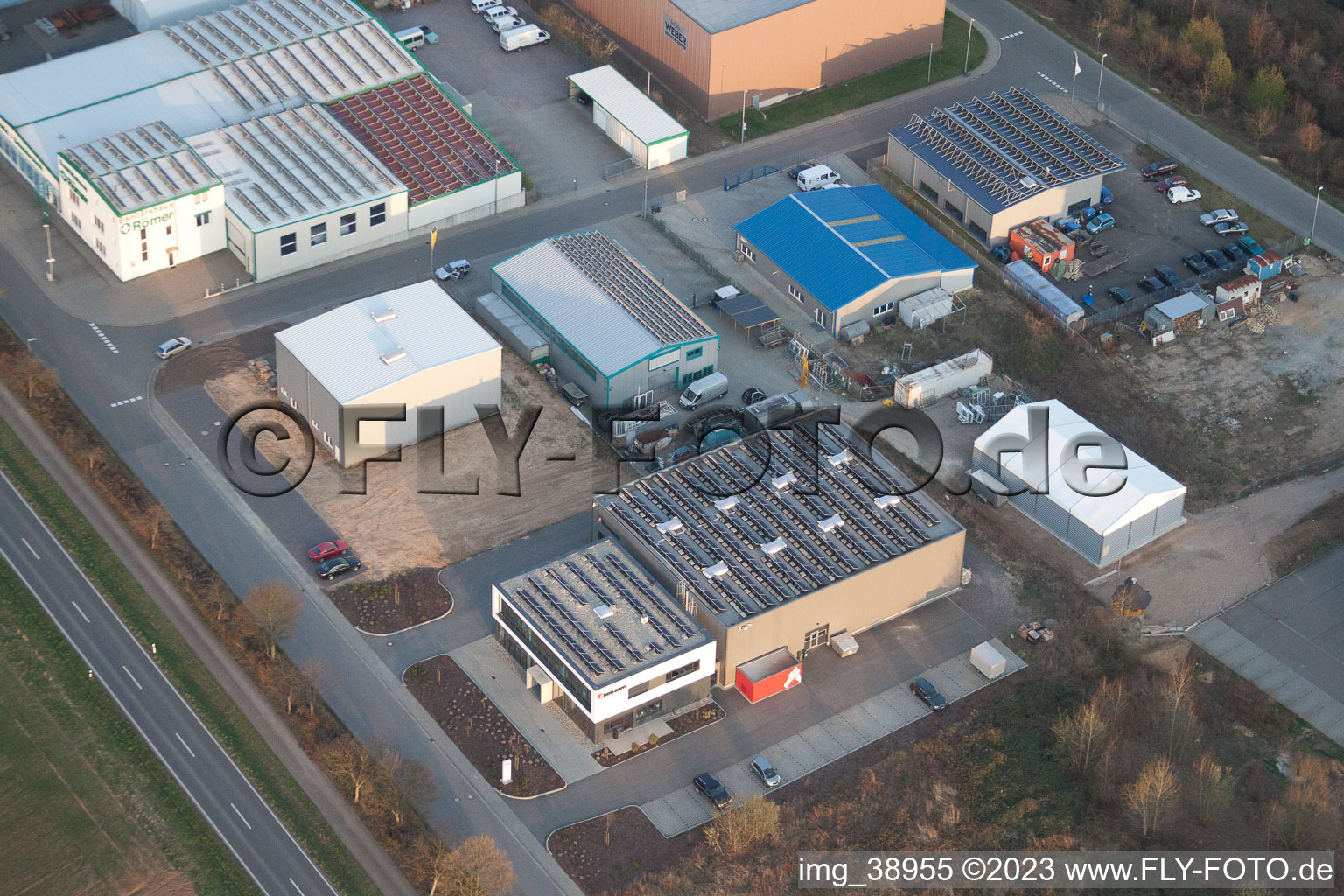 Bird's eye view of District Herxheim in Herxheim bei Landau in the state Rhineland-Palatinate, Germany