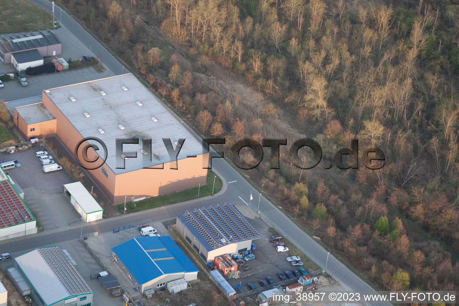 Drone recording of District Herxheim in Herxheim bei Landau/Pfalz in the state Rhineland-Palatinate, Germany