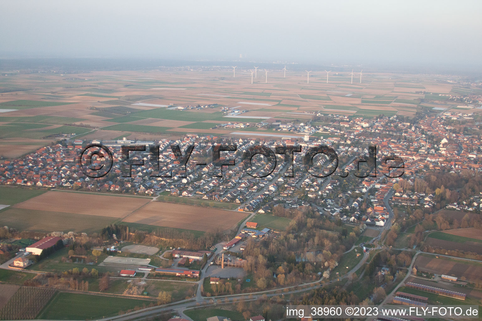 District Herxheim in Herxheim bei Landau/Pfalz in the state Rhineland-Palatinate, Germany from the drone perspective